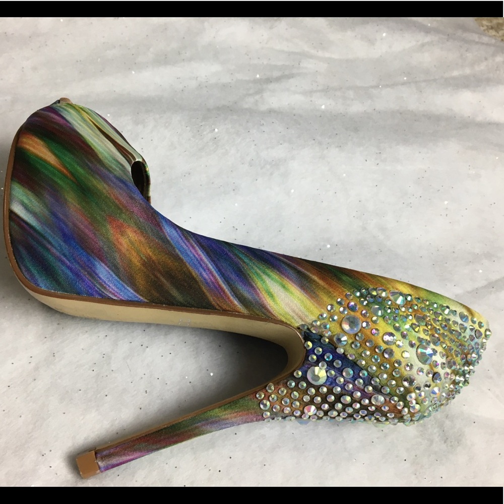 ALDO Rhinestone Open Toe Platform Stilettos π - Picture 2 of 6